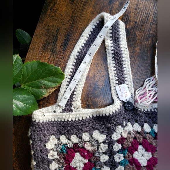 NWT* Handmade Granny Square bag/ library bag, purse, satchel - Picture 6 of 6